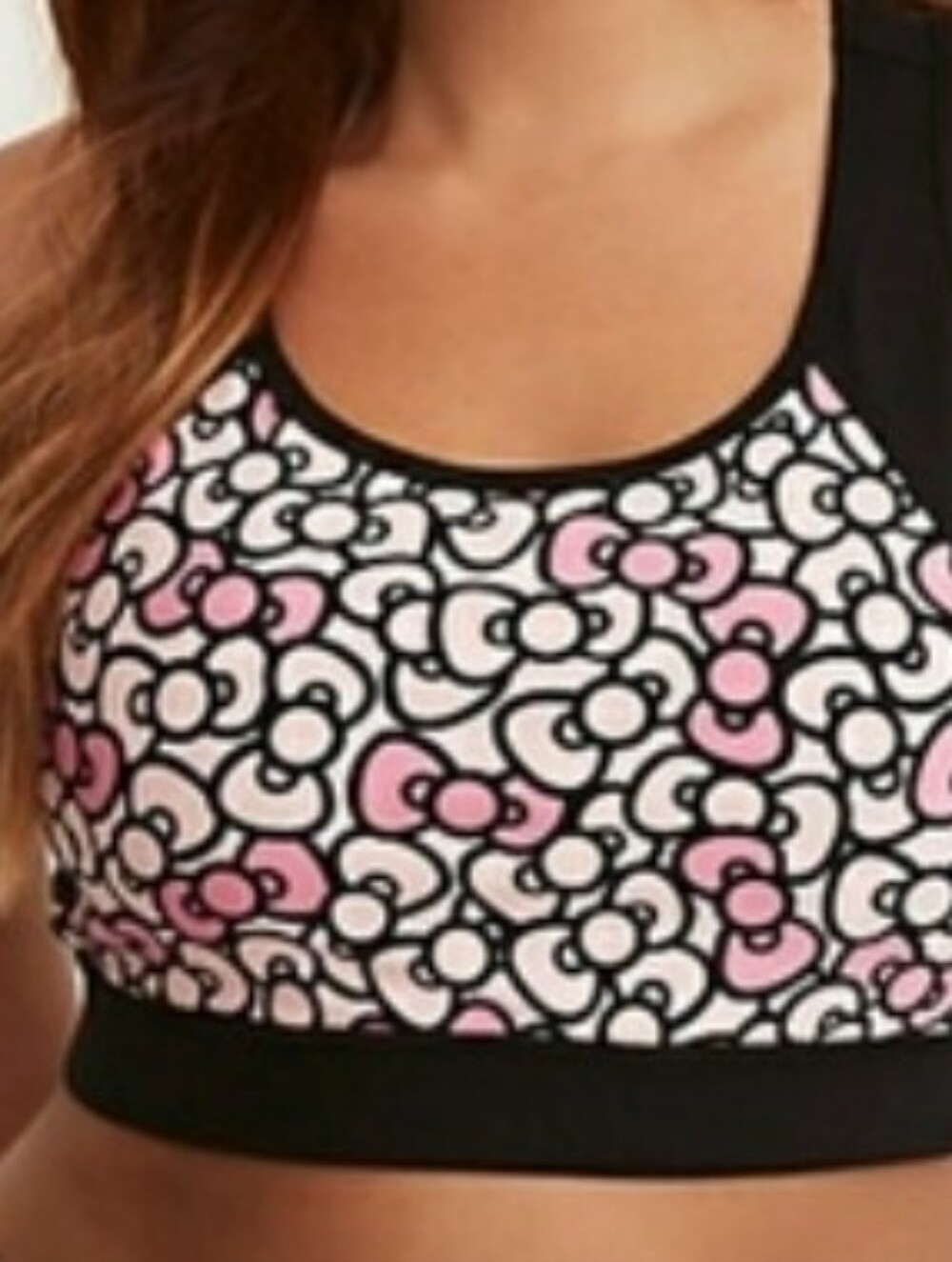 torrid Black Sports Bra with Pink Graphic